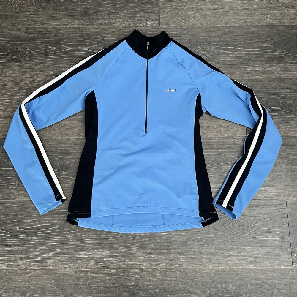 Shebeest Size Small Womens Blue/Black Athletic Cycling 1/2‎ Zip Jersey Pullover